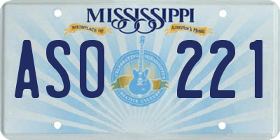 MS license plate ASO221