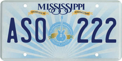 MS license plate ASO222
