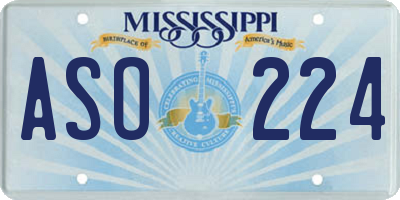 MS license plate ASO224