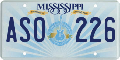 MS license plate ASO226
