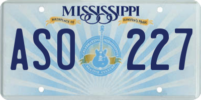 MS license plate ASO227