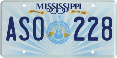MS license plate ASO228