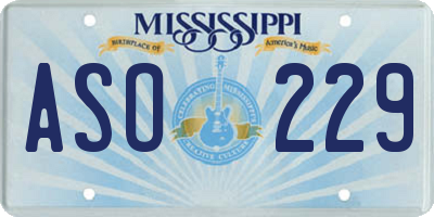MS license plate ASO229