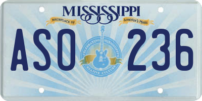 MS license plate ASO236