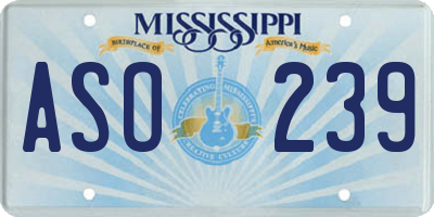 MS license plate ASO239