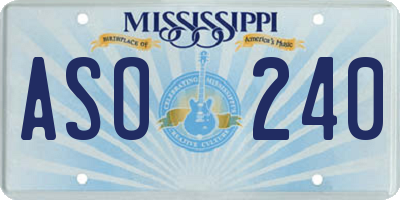 MS license plate ASO240
