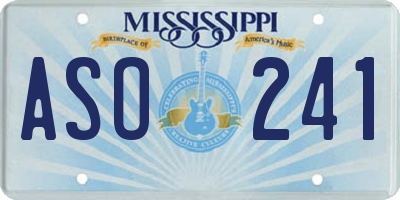MS license plate ASO241