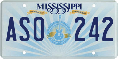MS license plate ASO242