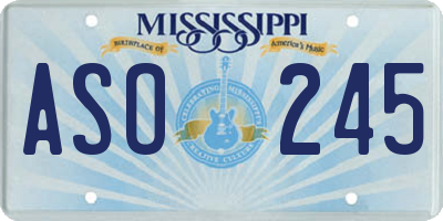 MS license plate ASO245