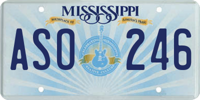 MS license plate ASO246