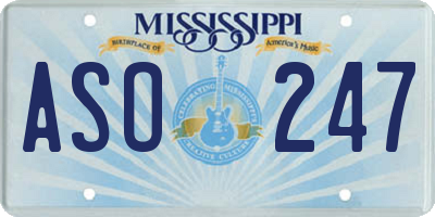 MS license plate ASO247