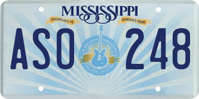 MS license plate ASO248