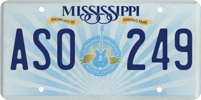 MS license plate ASO249
