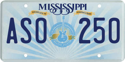 MS license plate ASO250