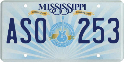 MS license plate ASO253