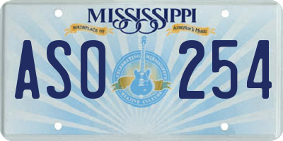 MS license plate ASO254