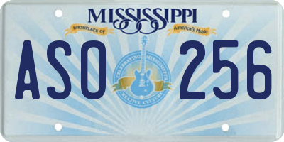 MS license plate ASO256