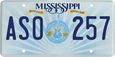 MS license plate ASO257