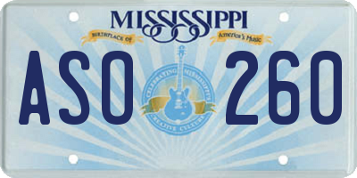 MS license plate ASO260