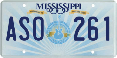MS license plate ASO261