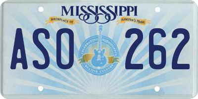 MS license plate ASO262