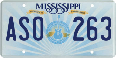 MS license plate ASO263