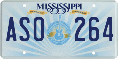 MS license plate ASO264