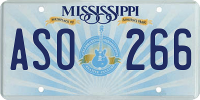 MS license plate ASO266