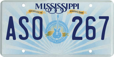 MS license plate ASO267