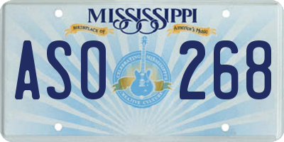 MS license plate ASO268