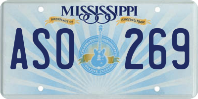 MS license plate ASO269