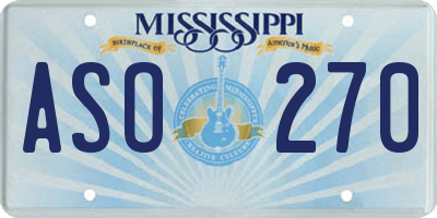MS license plate ASO270