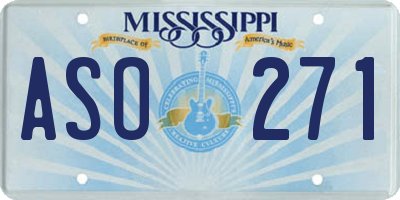 MS license plate ASO271