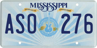 MS license plate ASO276