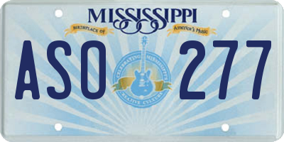 MS license plate ASO277
