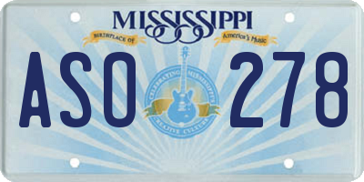 MS license plate ASO278