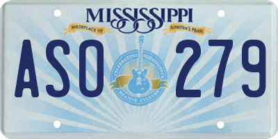 MS license plate ASO279