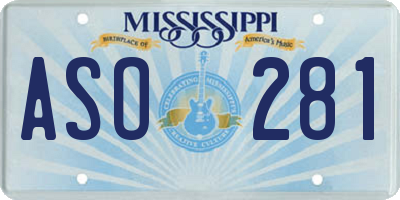 MS license plate ASO281
