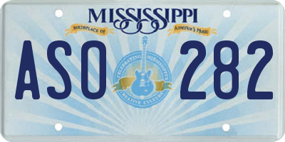 MS license plate ASO282