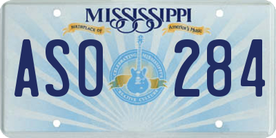 MS license plate ASO284