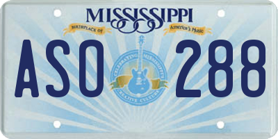 MS license plate ASO288