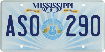 MS license plate ASO290