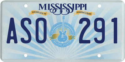 MS license plate ASO291