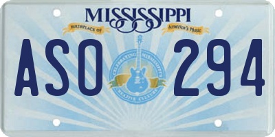 MS license plate ASO294