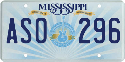 MS license plate ASO296