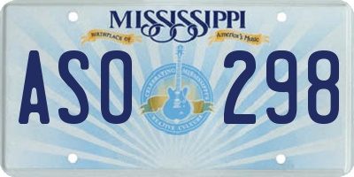 MS license plate ASO298