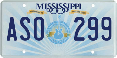 MS license plate ASO299