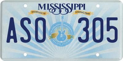 MS license plate ASO305