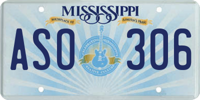 MS license plate ASO306
