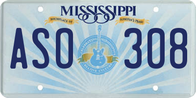 MS license plate ASO308